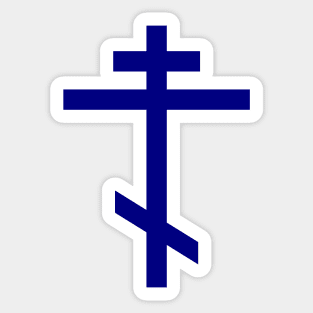Orthodox Cross (Navy Blue) Sticker